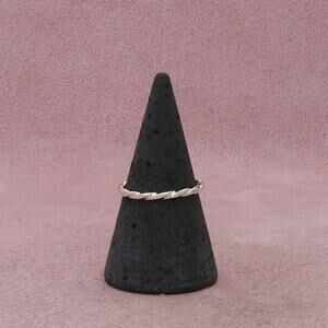 sterling silver twisted stack band ring size 7